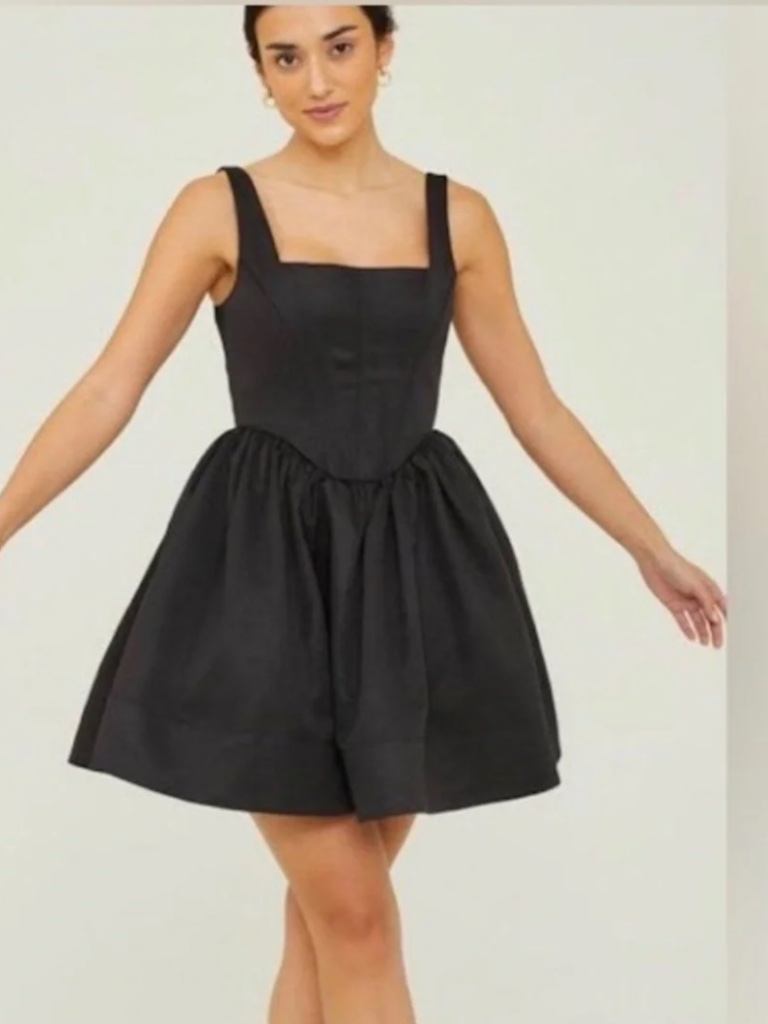 Alter'd State Black Fit & Flare Mini Dress Open Back Bow Nwot Large